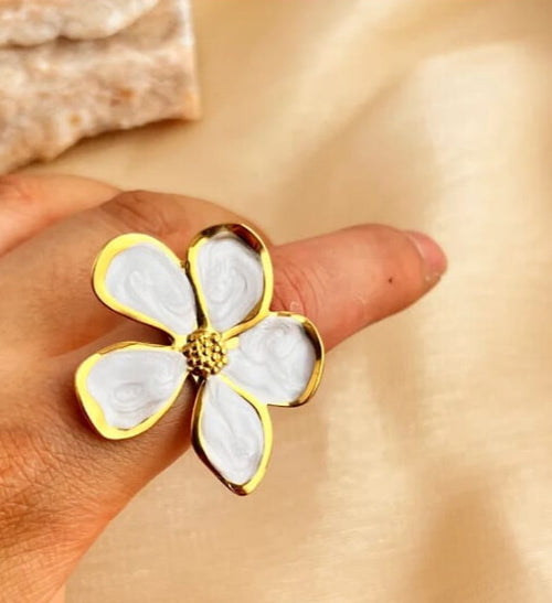 Anillo acero inoxidable 304 chapado en oro de 18 k estilo retro