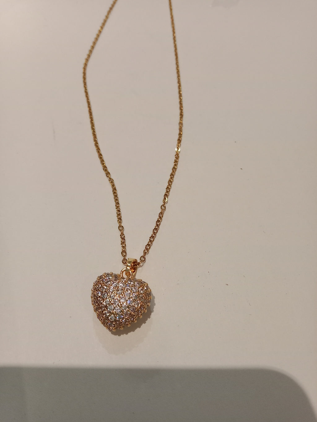 Cadena con colgante de corazón en acero inoxidable 304 y chapado en oro de 18 k